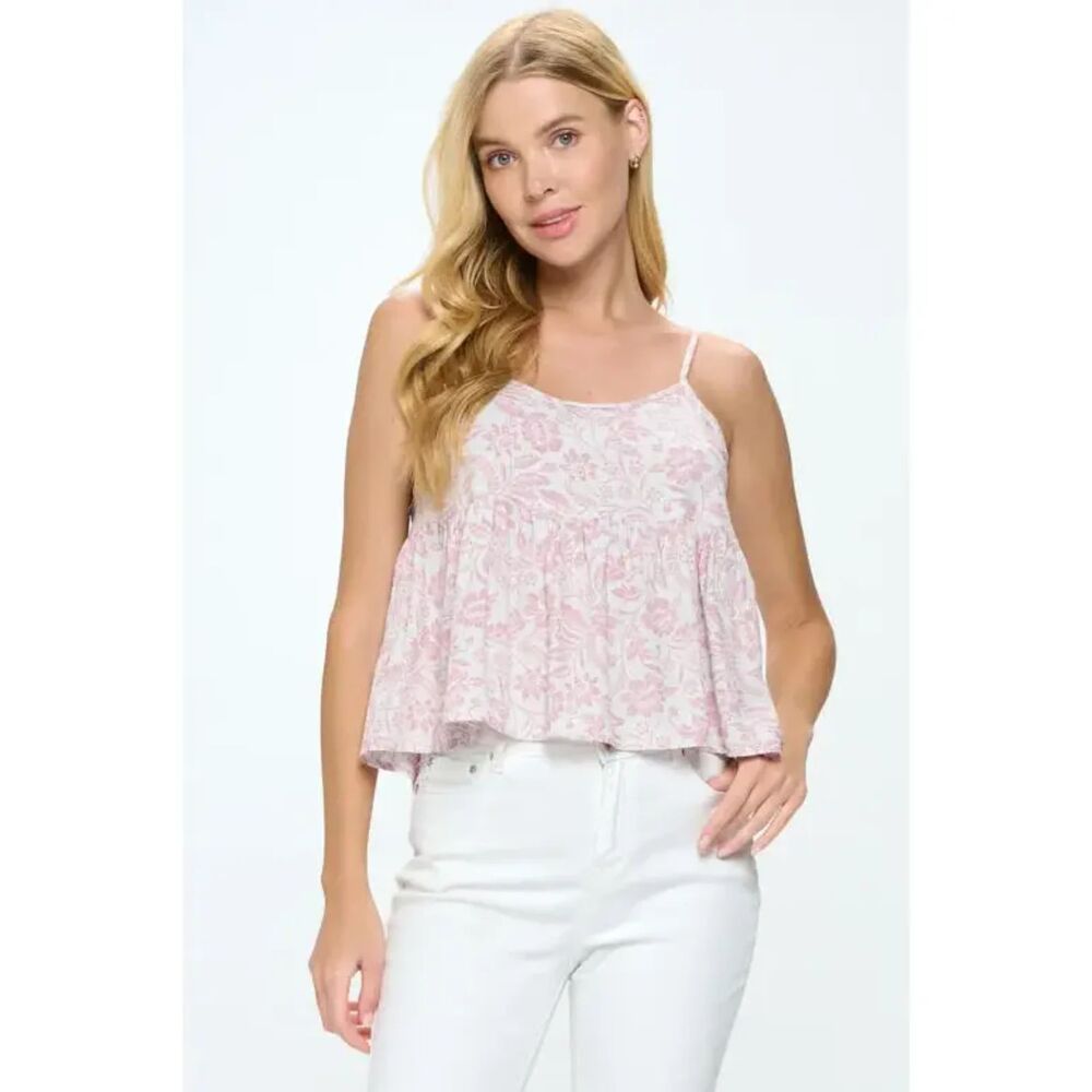 Floral Print Cami Crop Top